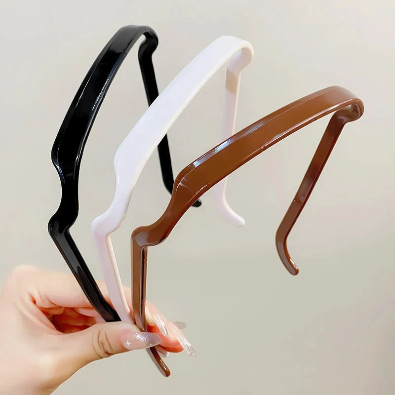 Sunglasses Frame Shape Plastic Hairband for Women Lightweight Elegant Solid Headband Classic Hair Decorate Hair Hoop