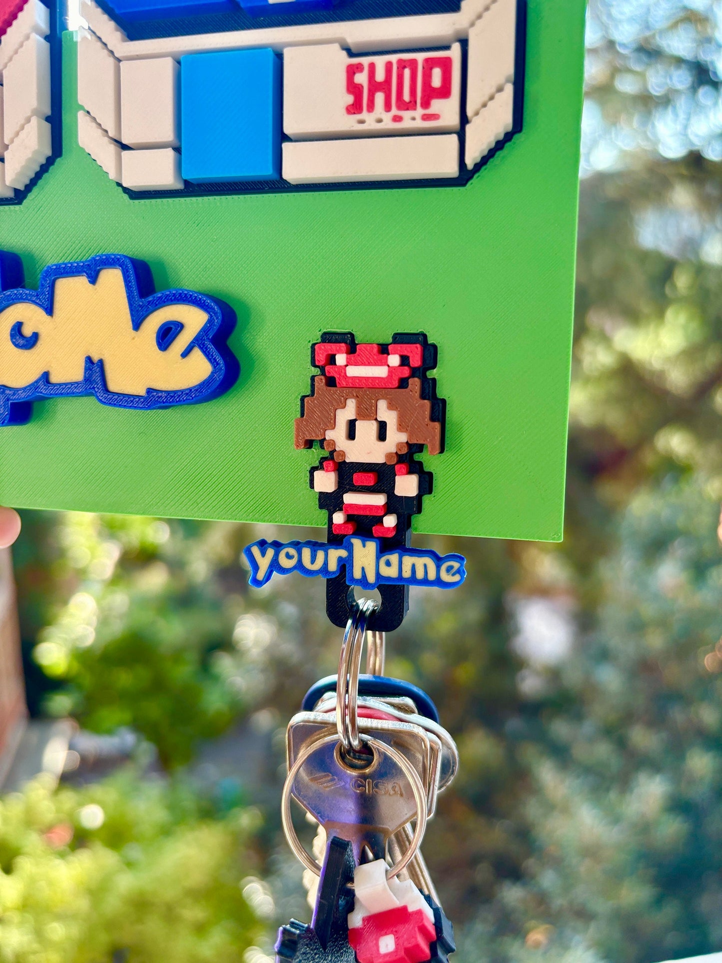 Pokemon Key Holder with Custom Character Name - Nostalgic Wall Decor