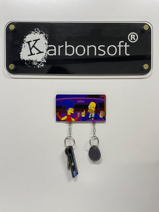 Simpsons Dancing Keychain and Hanger Custom Simpsons Family Key Hanger Key Rack Organizer Entryway Key Holder Keyring Hanger Keyring Holder