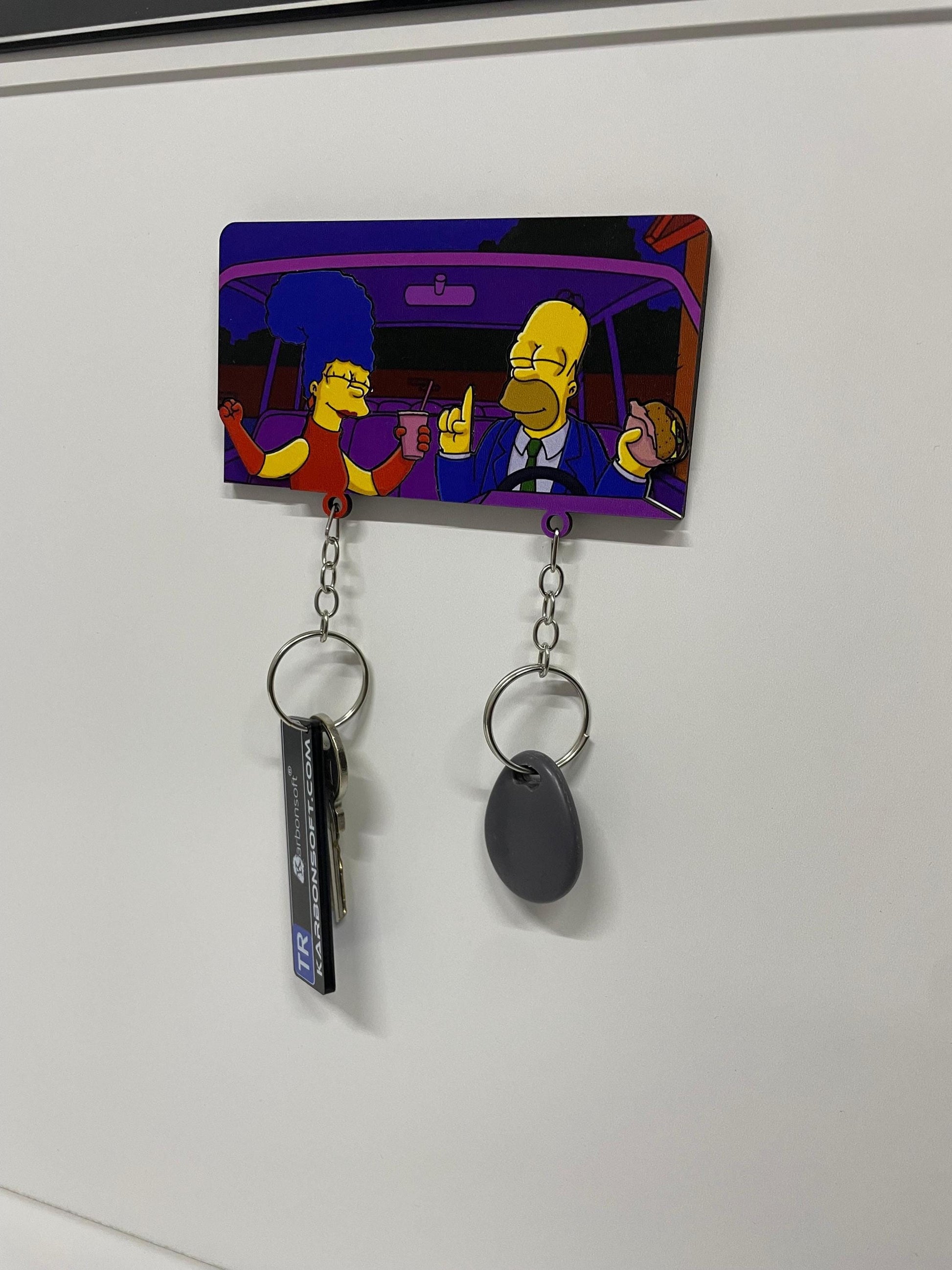 Simpsons Dancing Keychain and Hanger Custom Simpsons Family Key Hanger Key Rack Organizer Entryway Key Holder Keyring Hanger Keyring Holder