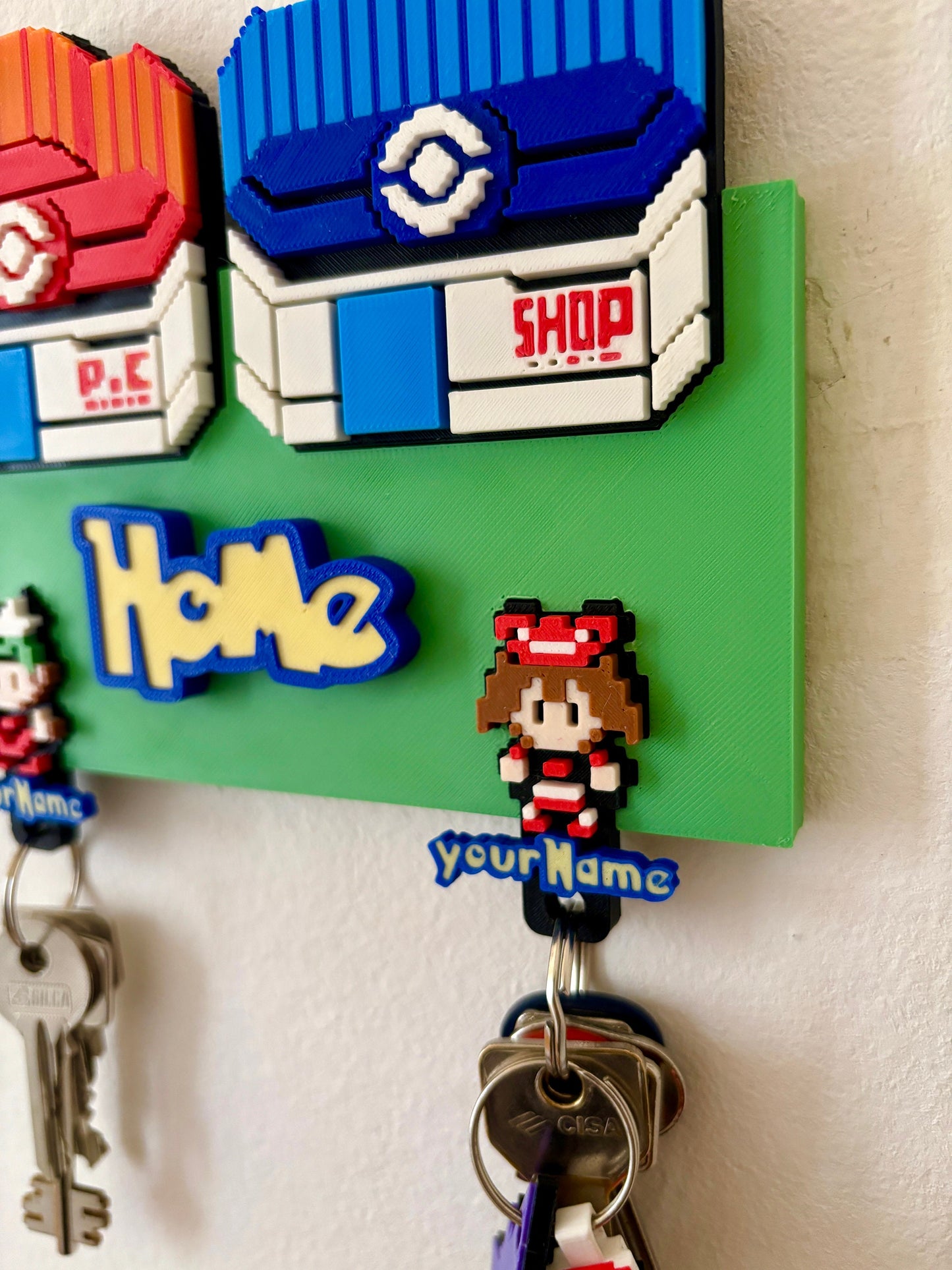 Pokemon Key Holder with Custom Character Name - Nostalgic Wall Decor